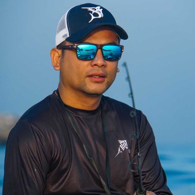 INSALT APEZTG-BL Angler Pro Ezi View Transparent Grey Polarized Recycled Sunglasses - Blue