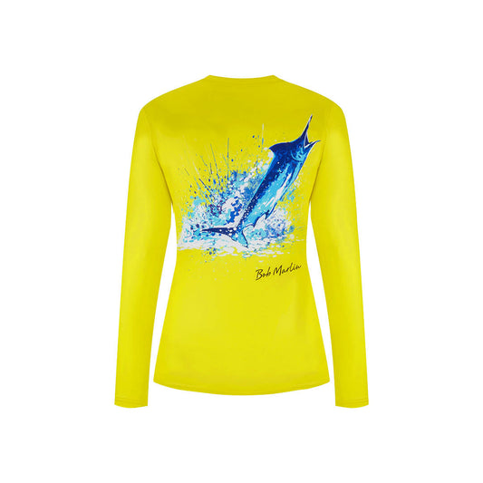 Bob Marlin Women's Performance Shirt Ocean Marlin Yellow
