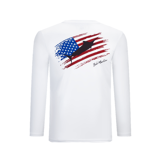 قميص الأداء USA Marlin White - للشباب