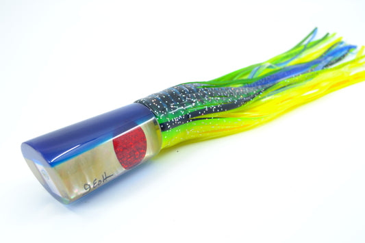 Marlin Magic Golden MOP Blue Back Reverse Taper Large Tube 12" 8.6oz Skirted Black-Yellow