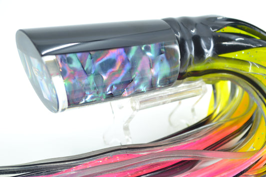 Marlin Magic Abalone Black Back No Eyes Reverse Taper Large Tube 12" 8.6oz Skirted