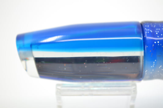 Marlin Magic Mirrored Blue Back No Eyes Medium Plunger 10" 7.7oz Skirted Blue-Silver