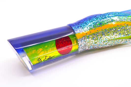 Marlin Magic Lures Green MOP Blue Back Red Eyes Reverse Taper Large Tube 12" 9oz Skirted – premium trolling lure for offshore big game fishing