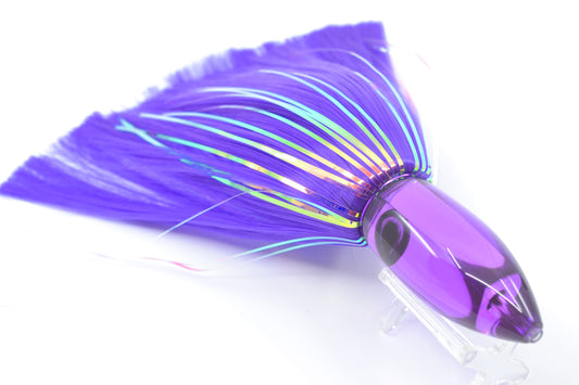 Moyes Lures Purple Mirrored Medium Ono Bullet 9" 5.5oz Skirted Purple Hair