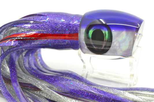 Moyes Lures White MOP Purple Back Blaster 12" 8oz Skirted Purple-Silver