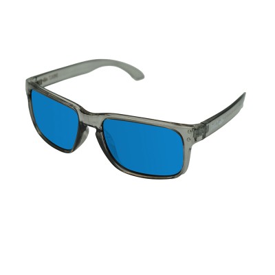 INSALT EXGB-TR-BL Angler Pro Excalibur Transparent Grey Polarized Recycled Sunglasses - Blue