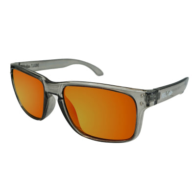 INSALT EXGB-TR-O Angler Pro Excalibur Transparent Grey Polarized Recycled Sunglasses - Orange