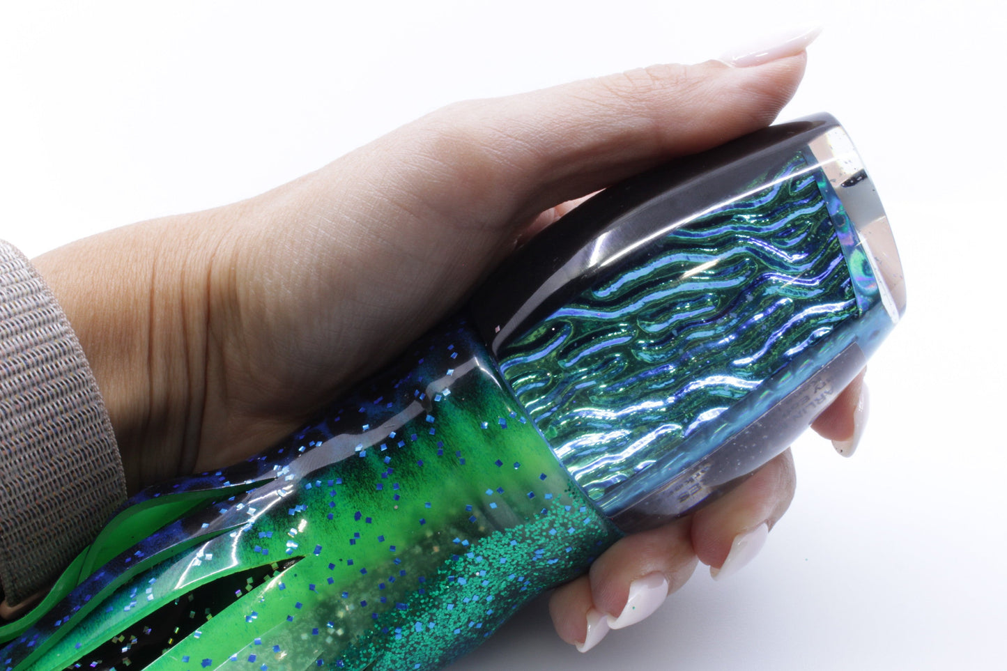 مارلين ماجيك آيس بلو - أكول لافا بلاك باك بوج آي 14 بوصة 11 أونصة تنورة سوداء دوت - زرقاء دوت