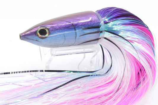 Ali'i Kai Lures Small Aku 9" 6.5oz Strobez Purple-White/Ice Blue with Aku Stripes
