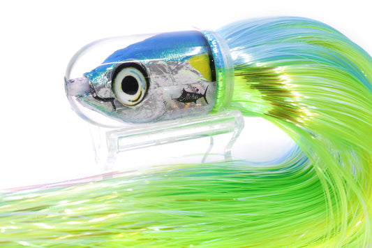 Aloha Lures Blue-Turquoise Back Yellow Fins Magic Malolo 9" 4oz Strobez Ice Blue-Green