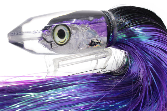 Aloha Lures Black-Purple Back Purple Fins Deep Six Malolo 9" 6.5oz Strobez