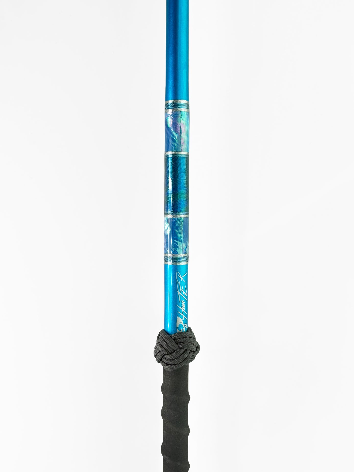 Dahunter Carbon Fiber Gaff with Blue Metallic Wrap and Black Grip, 6Ft Shaft and 2.5-Inch Tiller Hook