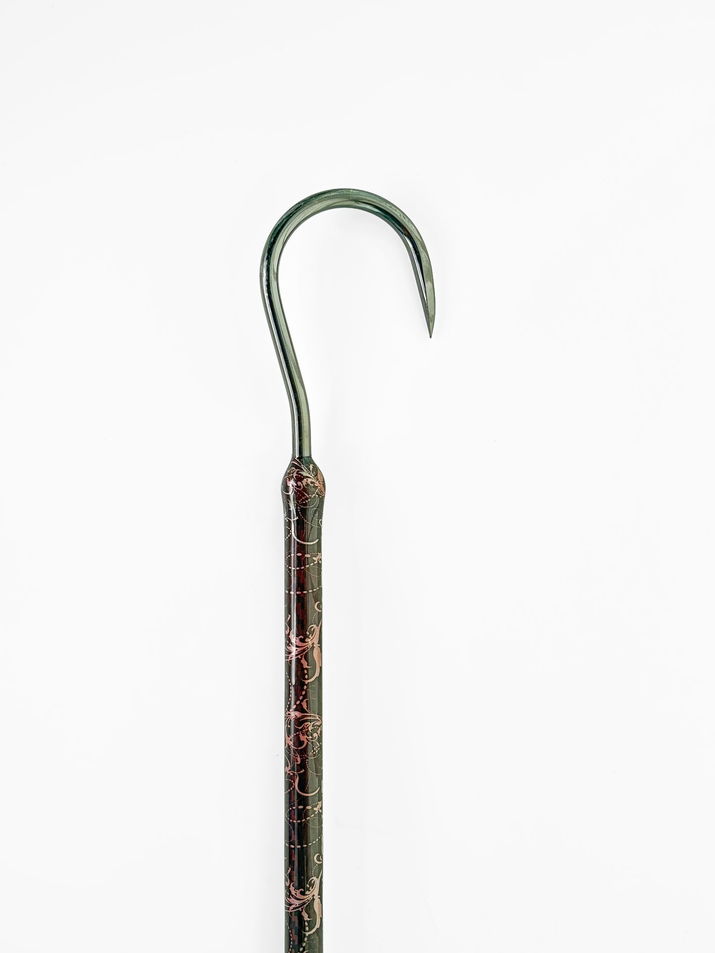 Dahunter Carbon Fiber Gaff with Knotted Grip and Decorative Shaft, 4Ft Length and 2-Inch Tiller Hook