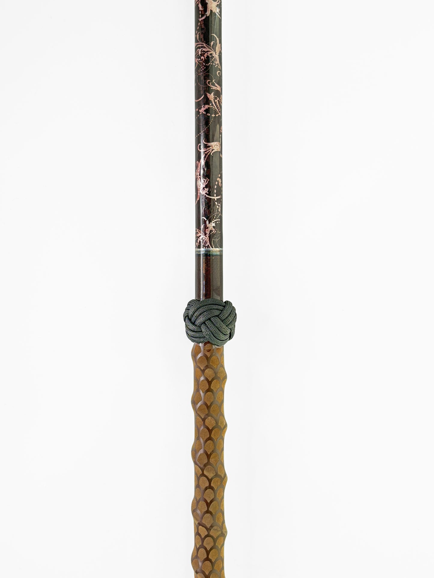 Dahunter Carbon Fiber Gaff with Knotted Grip and Decorative Shaft, 4Ft Length and 2-Inch Tiller Hook