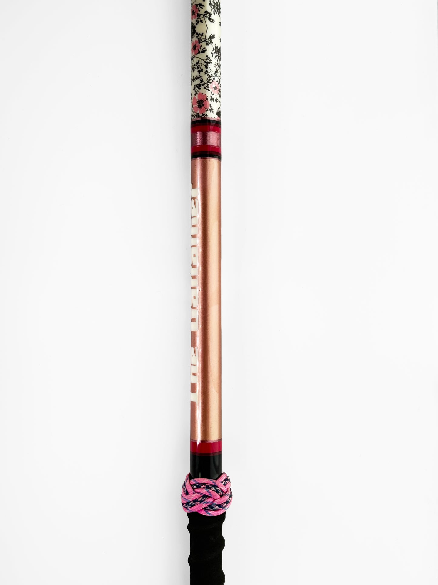 Dahunter Floral Carbon Fiber Gaff with Pink and Black Cord Wrap, 6Ft Shaft and 2-Inch Tiller Hook