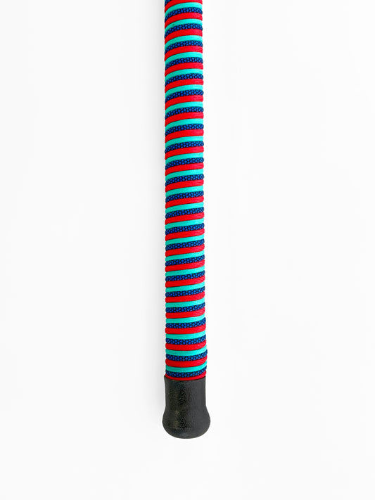 Dahunter Carbon Fiber Gaff with Blue-Red-Turquoise Cord Wrap, 4Ft Shaft and 2-Inch Tiller Hook