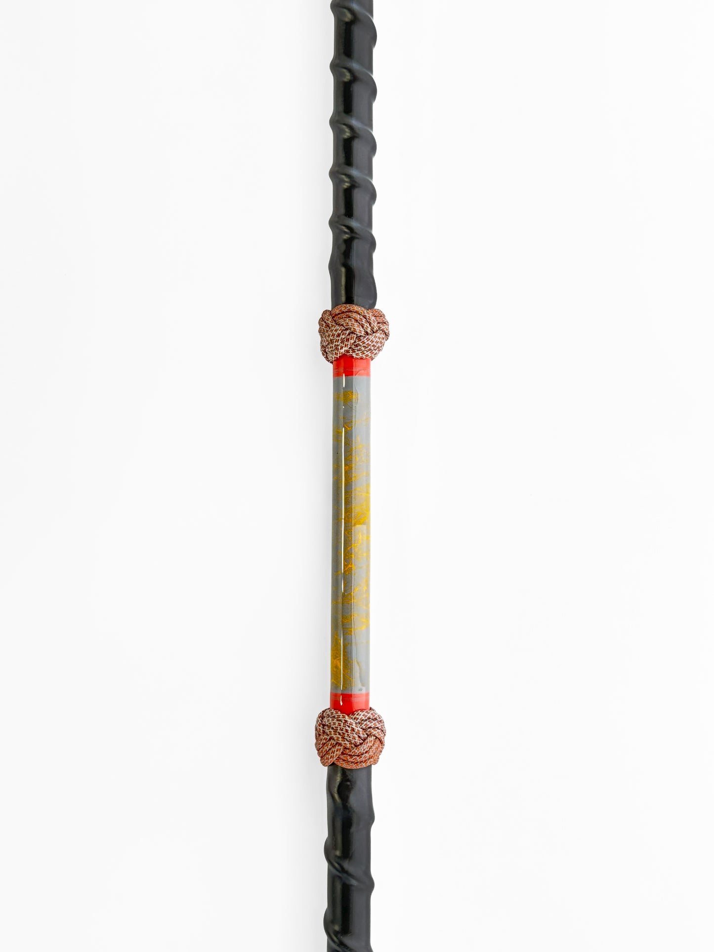 Dahunter Carbon Fiber Gaff with Spiral Black Grip and Red Bindings, 4Ft Shaft and 2-Inch Tiller Hook