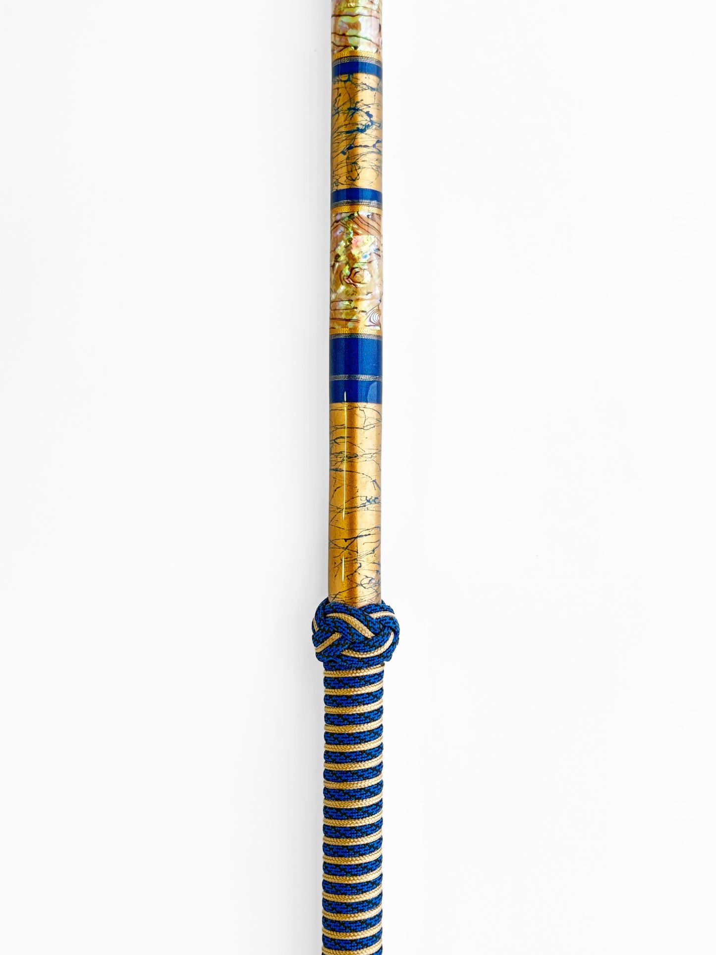 Dahunter Carbon Fiber Gaff with Blue and Yellow Cord Wrap, 4Ft Shaft and 2-Inch Tiller Hook