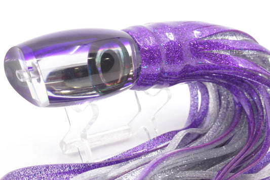 Moyes Lures Mirrored Purple Back Taxi Eyes Medium Argus 12" 6.5oz Skirted Purple/Silver