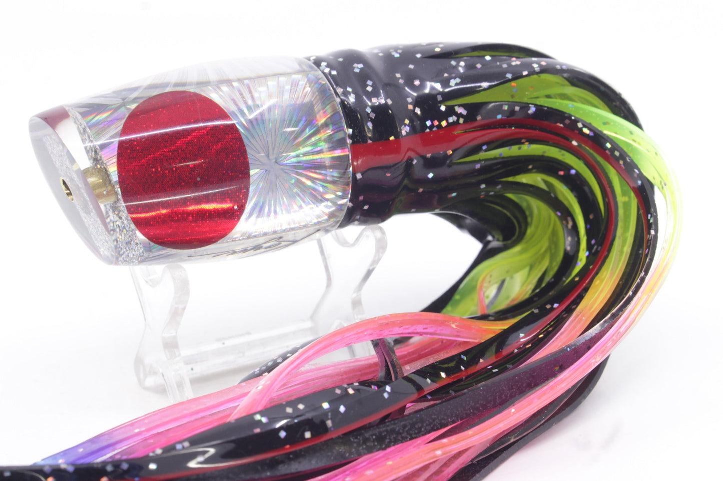 Koya Lures Silver Rainbow Starburst Red Eyes Small 861 10" 7oz Skirted Black/Rainbow