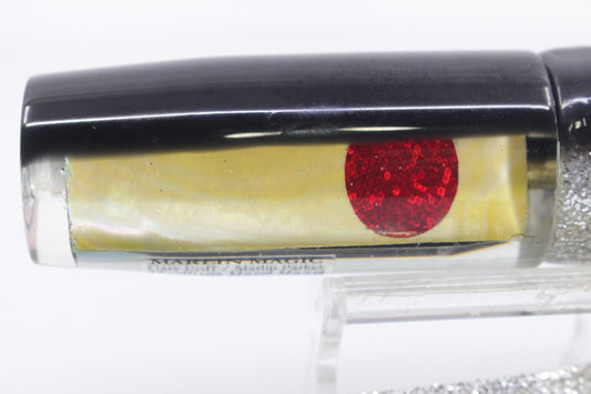 Marlin Magic Golden MOP Black Back Red Eyes Medium Hard Head 9" 5oz Skirted