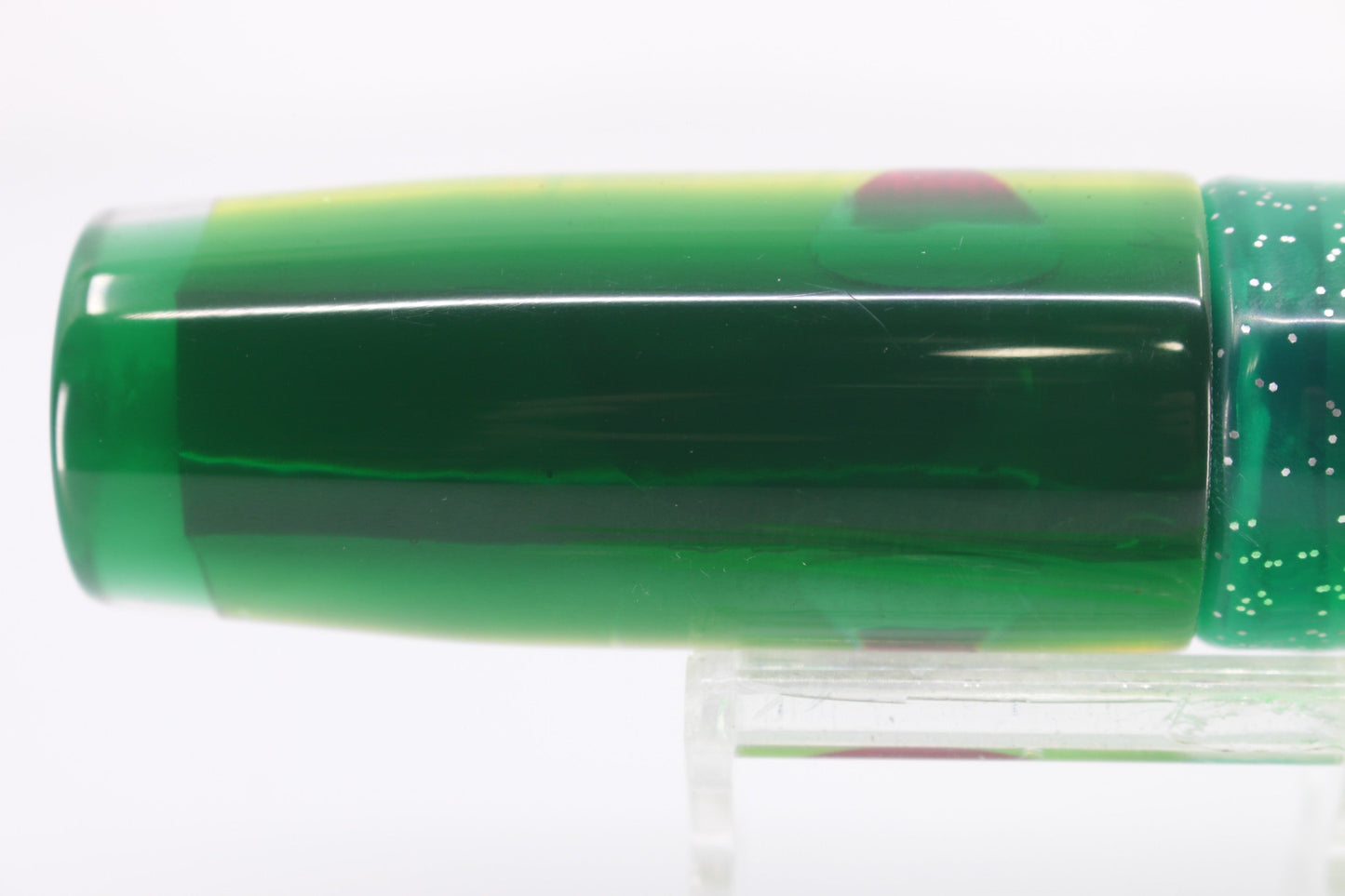 Marlin Magic Lime Green MOP Green Back Red Eyes Medium Hard Head 9" 5oz Skirted