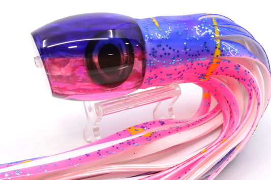 Moyes Lures Pink Awabi Blue Back Taxi Eyes Blaster 12" 8oz Skirted Blue-Pink/White