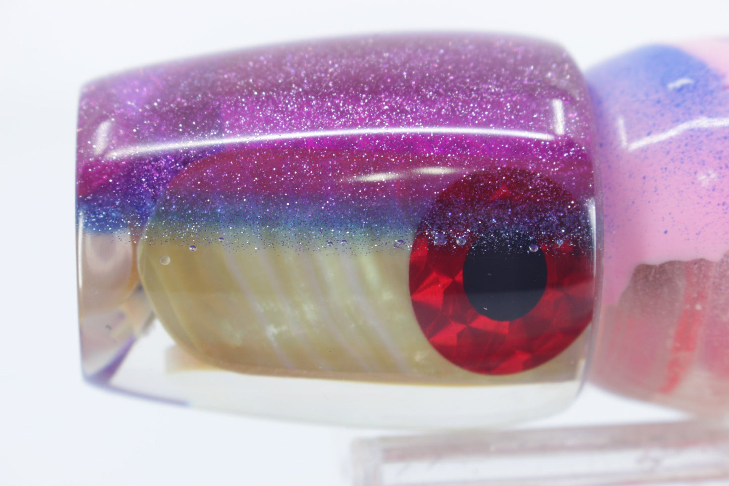 Coggin Lures Real Golden MOP Purple-Blue Back 4-Hole Copa Teardrop Invert 12" 10.5oz