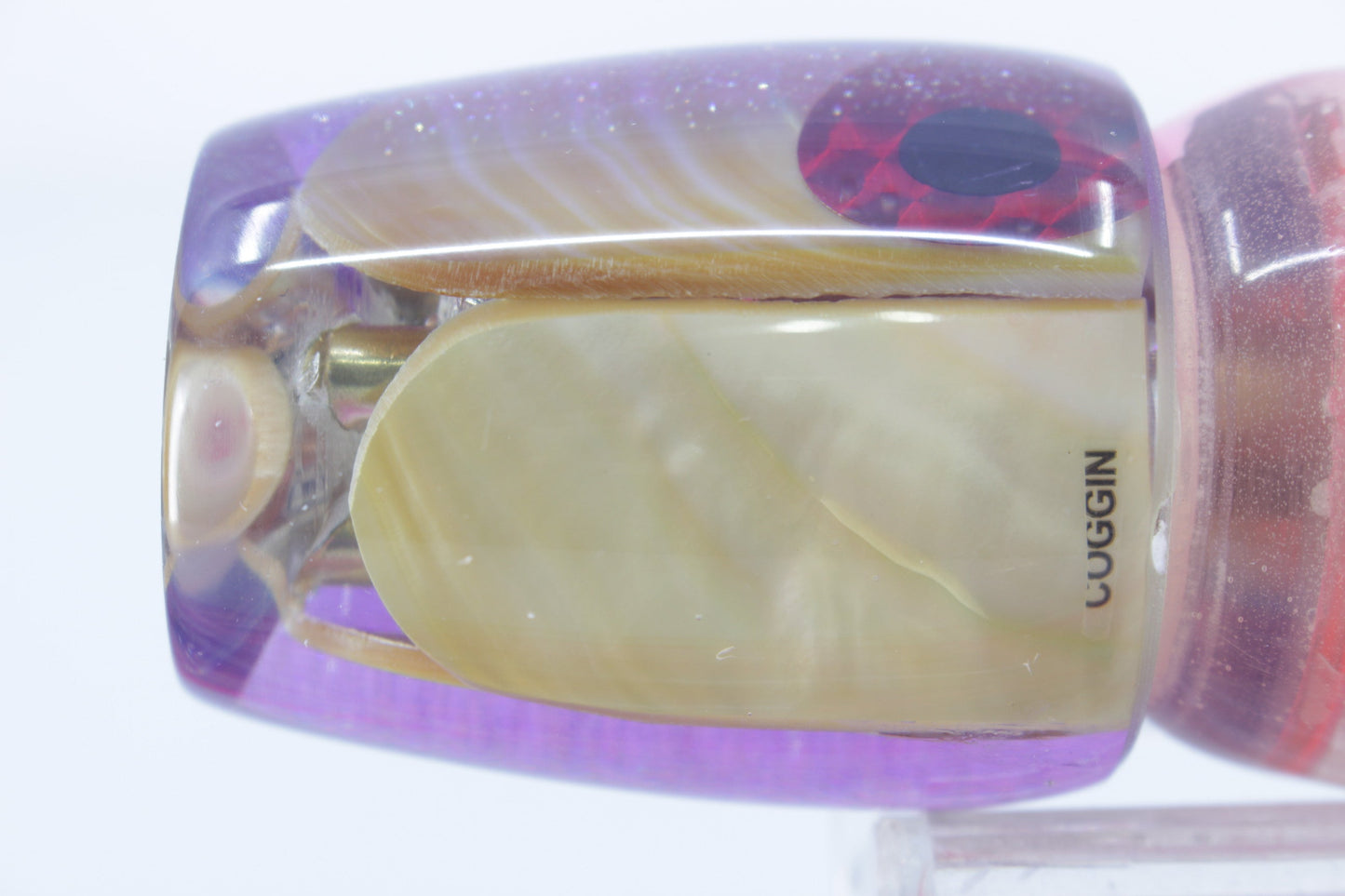 Coggin Lures Real Golden MOP Purple-Blue Back 4-Hole Copa Teardrop Invert 12" 10.5oz