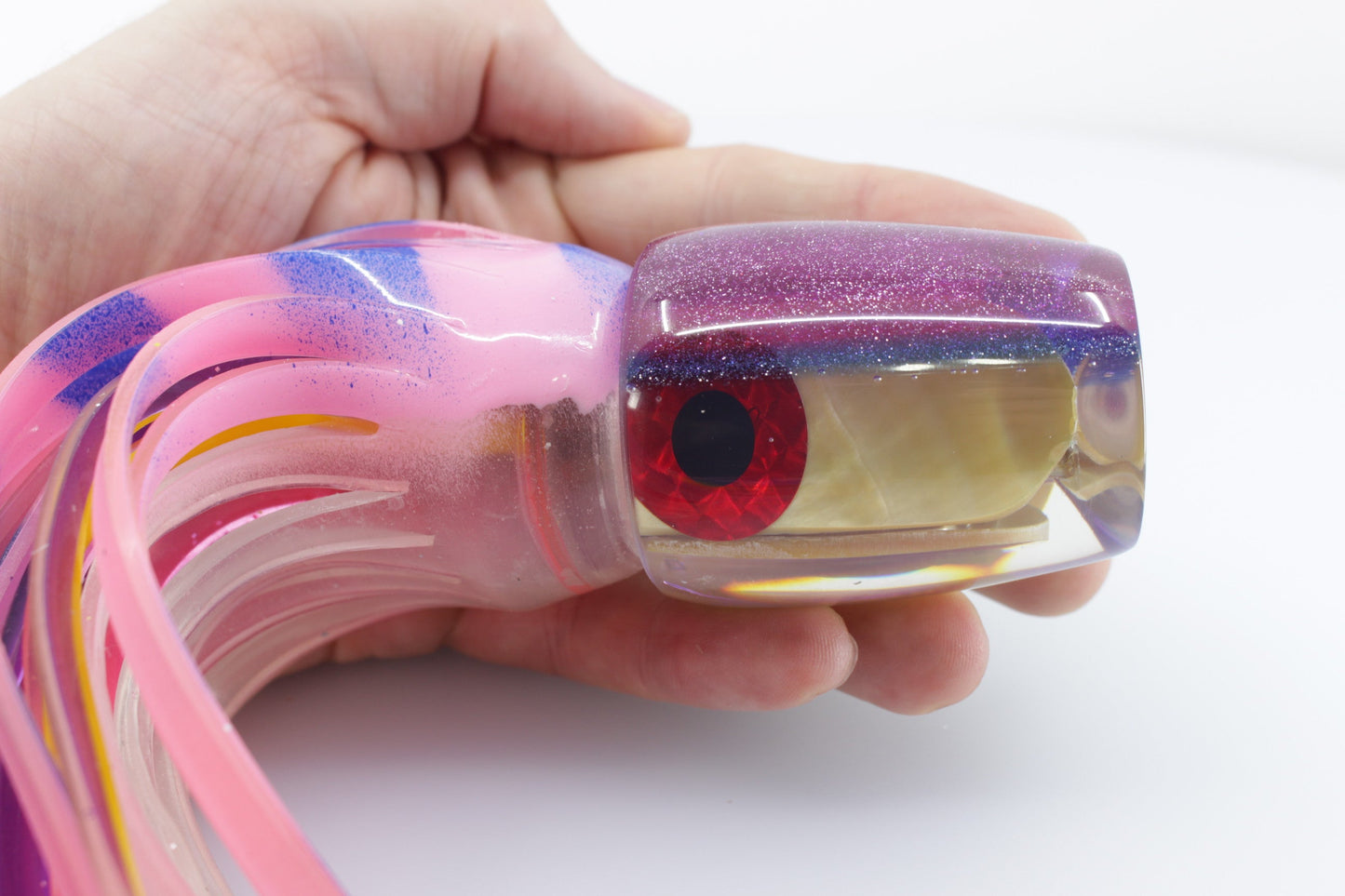 Coggin Lures Real Golden MOP Purple-Blue Back 4-Hole Copa Teardrop Invert 12" 10.5oz