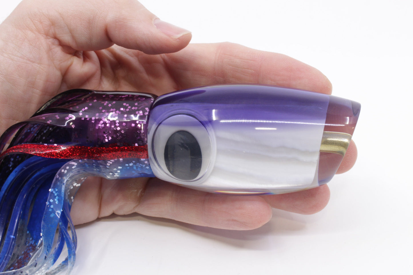 طُعم كرامبتون بيتس أبيض حقيقي، عيون دمية، ظهر أرجواني، أباهو، 12 بوصة، 7.8 أونصة، تنورة