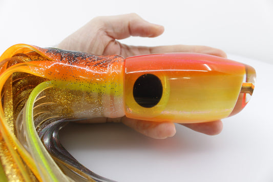 Coggin Lures Yellow Pearl Glass Pink-Orange Back Maui Plunger 14" 13.8oz Skirted