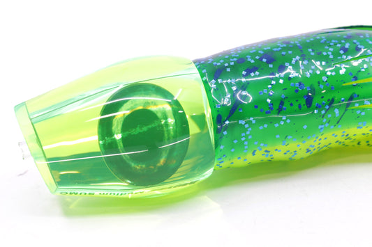 Moyes Lures Fluorescent Green Mirrored Medium Sumo 12" 6.8oz Skirted Green-Chartreuse