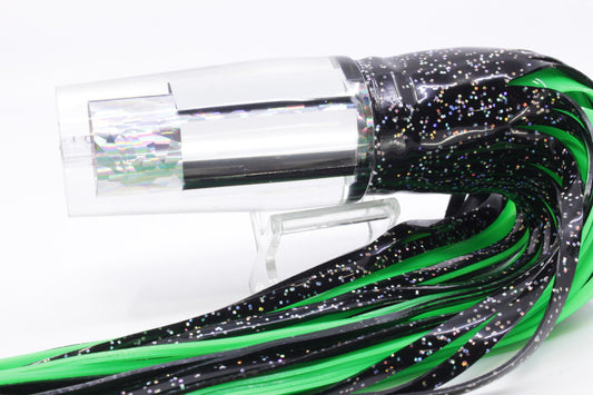 Aloha Lures Clear Mirrored Silver Rainbow Sundowner 14" 11.5oz Skirted Black-Green