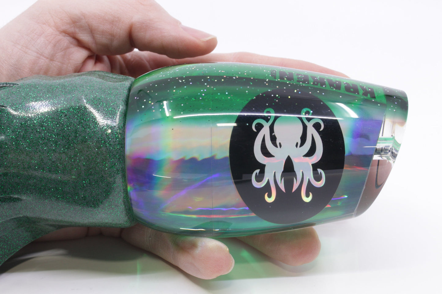 Kraken Fish Co. Silver Rainbow Green Back Raptor 16" 14.3oz Vinyl Green