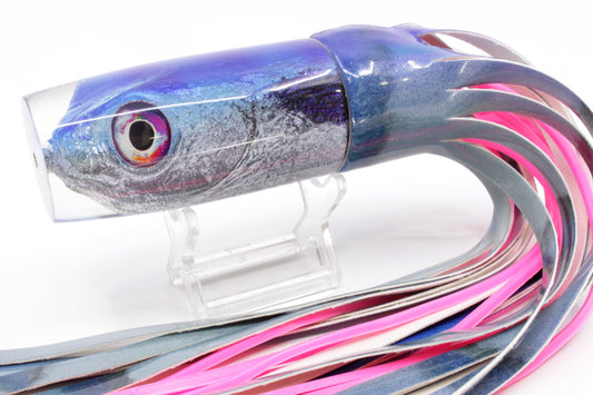 Ali'i Kai Lures Blue-Silver Malolo Medium Hard Head 12" 6.7oz Fire Tailz Vinyl Aku Revisited