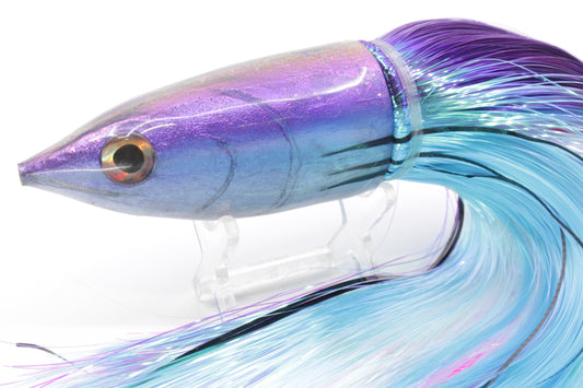 Ali'i Kai Lures Purple-Blue-White Aku STRIPES 12" 10.7oz Strobez Purple-Ice Blue