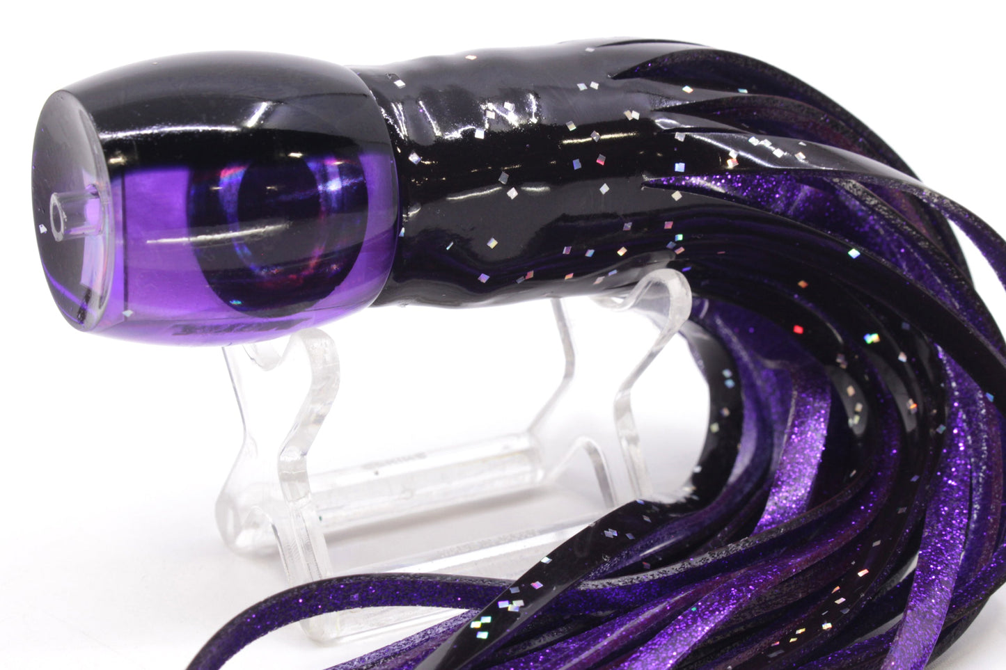 Moyes Lures Purple MOP Black Back Small Secret 9" 3oz Skirted Black/Purple