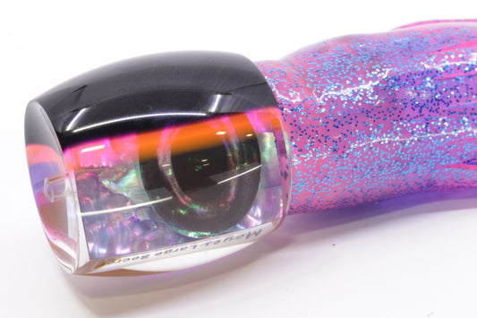 Moyes Lures Rainbow MOP Black-Pink Back Large Secret 12" 6.5oz Skirted Pink/Blue