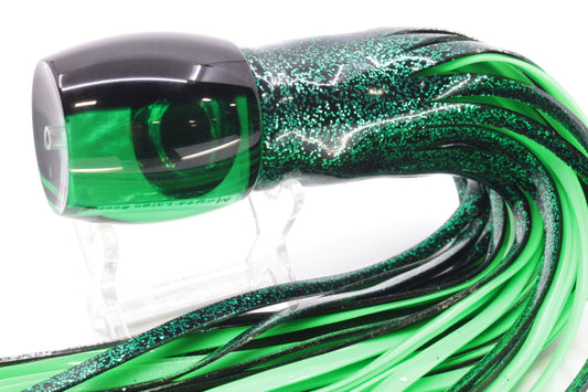 Moyes Lures Green MOP Black Back Large Secret 12" 6.5oz Skirted Black/Green