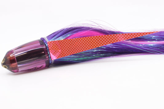 Koya Lures Purple Mirrored 4-Hole Bullet 9"+ 7oz Strobez Purple/Pink Wings