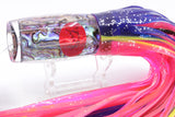 Bonze Lures Paua Shell Red Eyes BTK 10" 7oz Skirted Blue-Yellow Lines-Pink