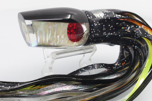 Marlin Magic White Awabi Shell Black Back Red Eyes Medium Pear 10" 8.2oz Skirted