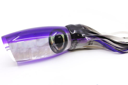 Moyes Lures White MOP Purple Back Papa Teaser 30.5oz Fire Tailz Purple Drip