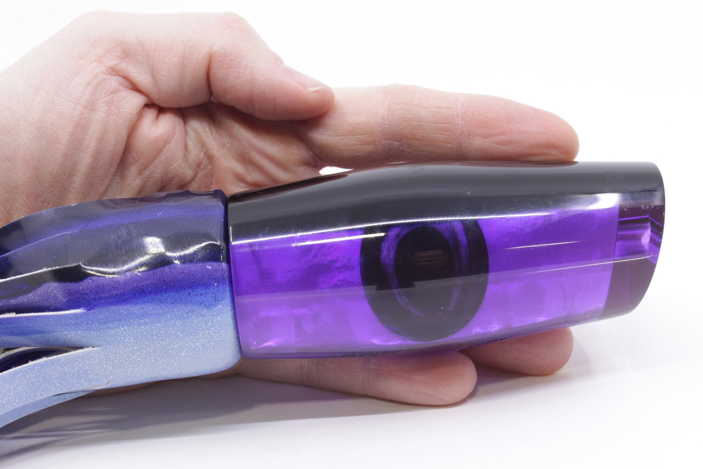 Moyes Lures Purple MOP Black Back Dark-N-Stormy 14" 10.3oz Fire Tailz Skipjack