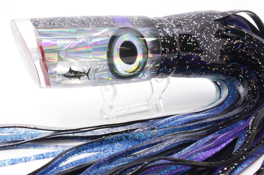 Aloha Lures Silver Rainbow Starburst Taxi Eyes Smash Bait 14" 12oz Skirted Black