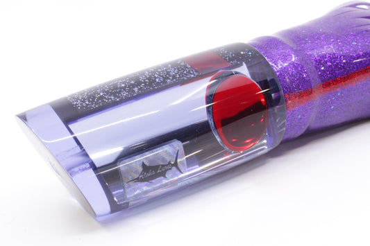 Aloha Lures Purple Mirrored Red Eyes Smash Bait 14" 12oz Skirted Purple