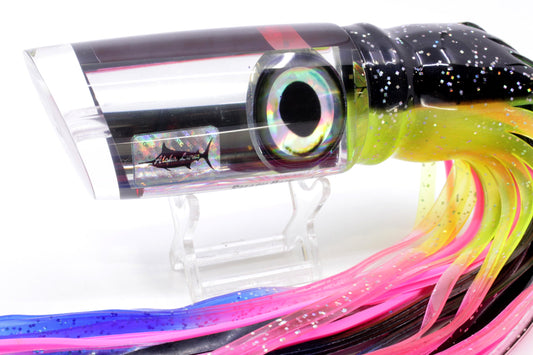Aloha Lures Clear Mirrored Taxi Eyes Smash Bait 14" 12oz Skirted Magic Johnson