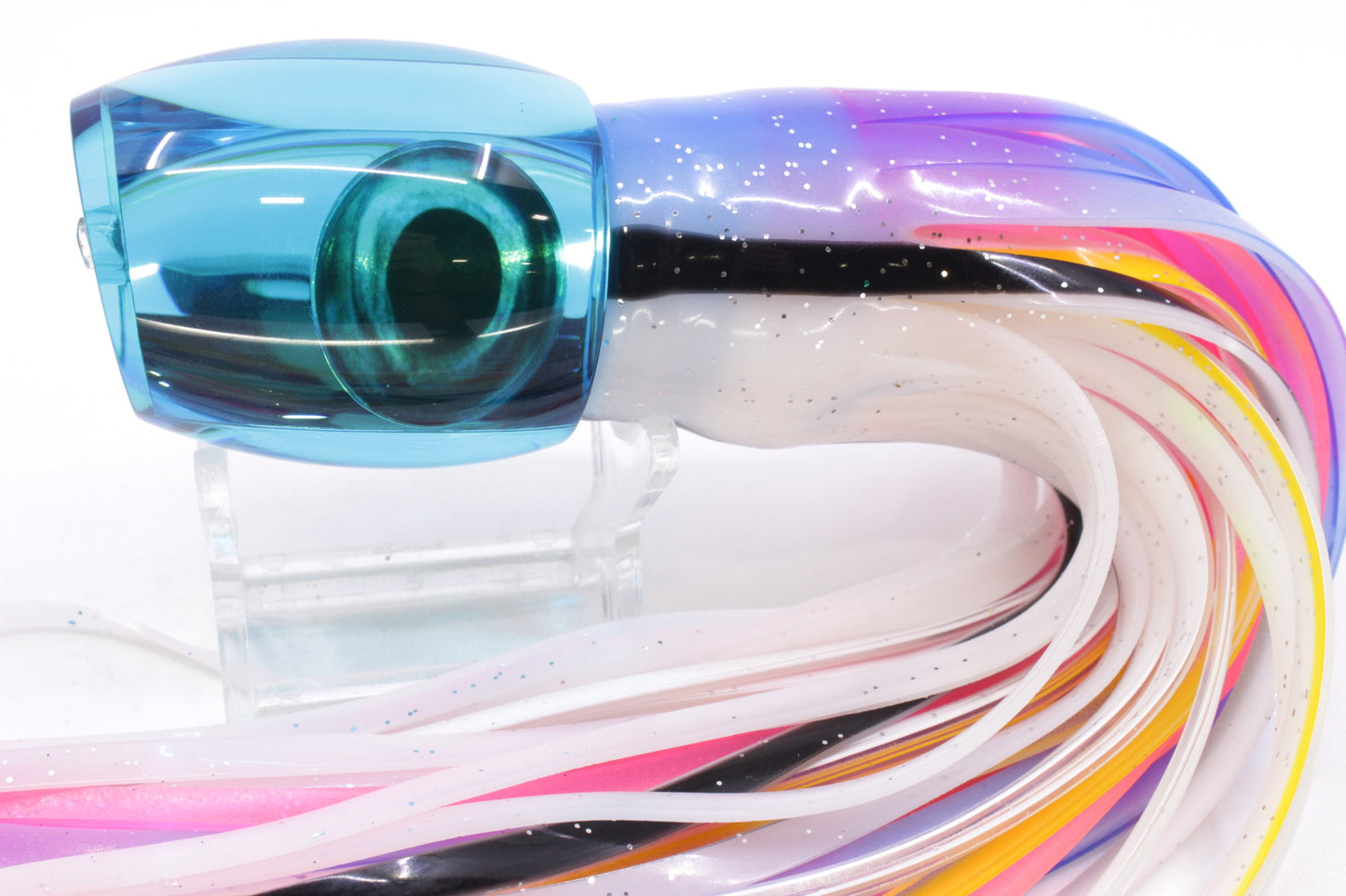 Moyes Lures Ice Blue Mirrored Taxi Eyes Medium Blaster 12" 8oz Skirted Gay Bob