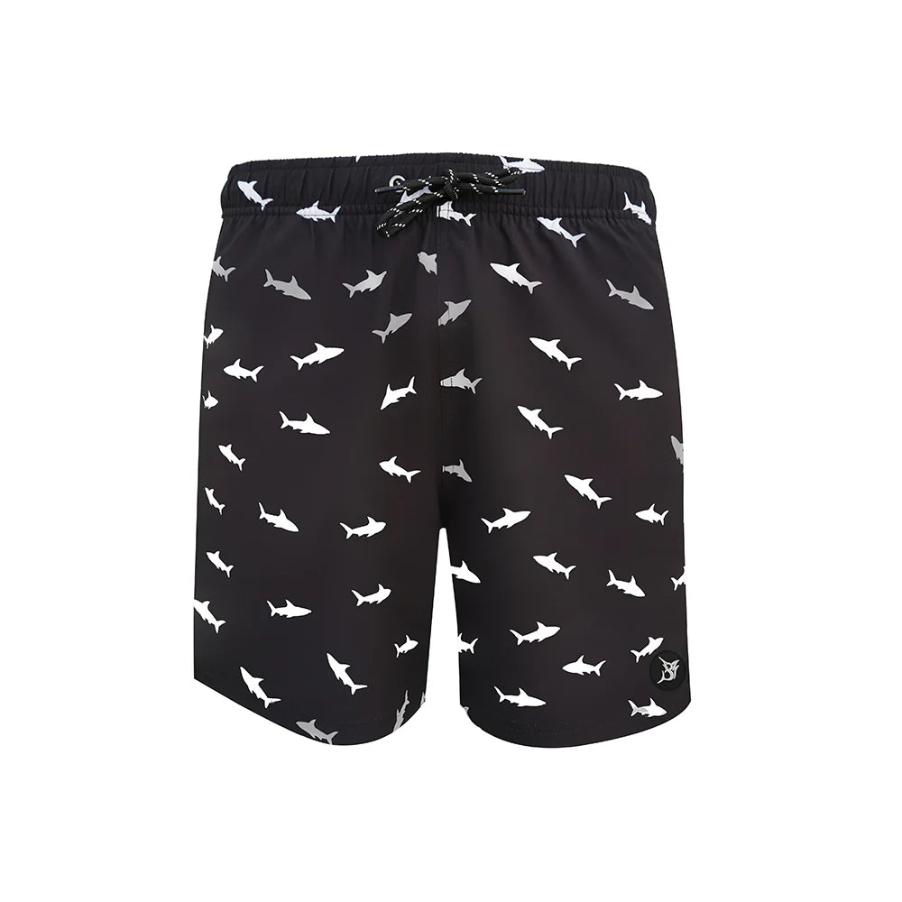 شورت سباحة معاد تدويره بلون أسود من Shark